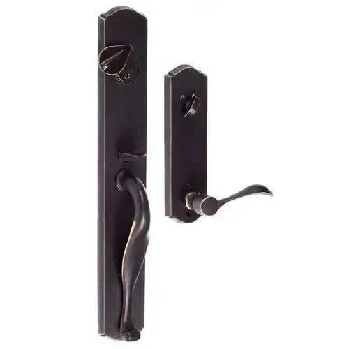 Ridgecrest Wasatch Handleset with Sandstone Lever in Vintage Bronze finish