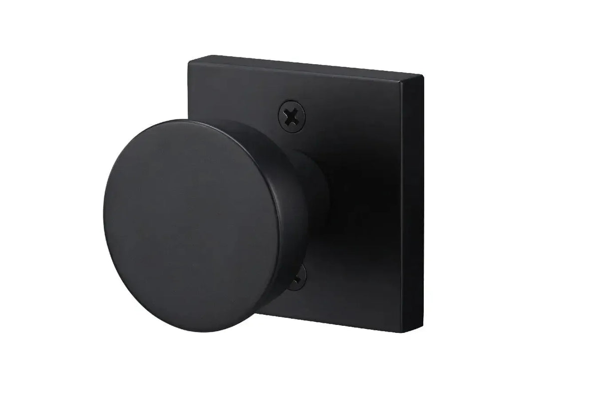 Ridgecrest Zermatt Knob with Square Rosette in Flat Black finish