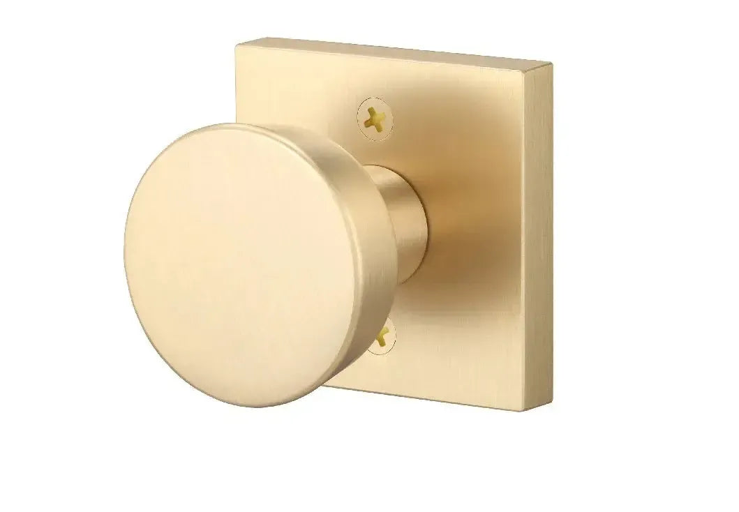 Ridgecrest Zermatt Knob with Square Rosette in Satin Brass finish