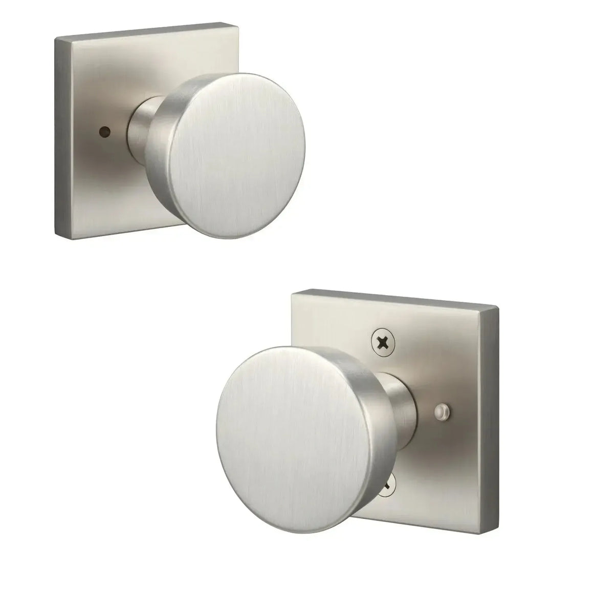 Ridgecrest Zermatt Knob with Square Rosette in Satin Nickel finish