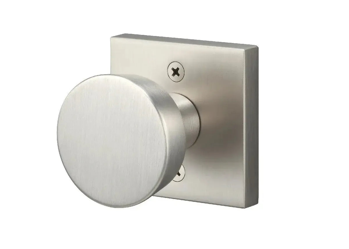 Ridgecrest Zermatt Knob with Square Rosette in Satin Nickel finish