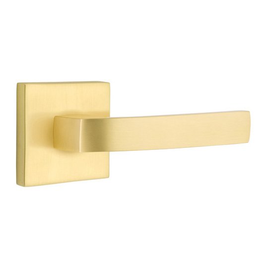 Emtek Breslin Lever With Square Rosette in Satin Brass finish