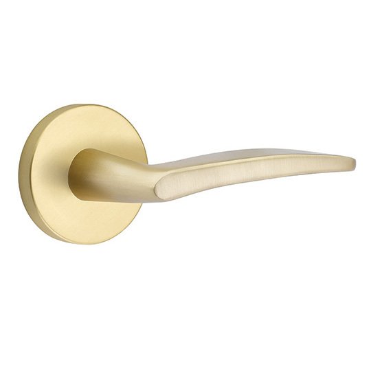 Emtek Poseidon Lever With Disk Rosette in Satin Brass finish