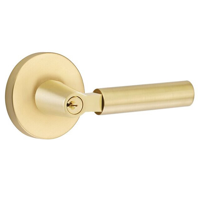 Emtek Hercules Lever With Disk Rosette in Satin Brass finish