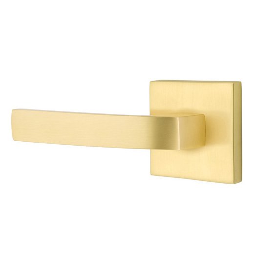 Emtek Breslin Lever With Square Rosette in Satin Brass finish