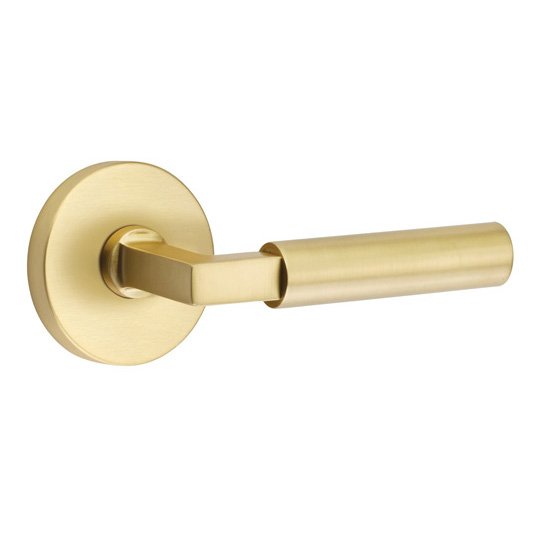 Emtek Hercules Lever With Disk Rosette in Satin Brass finish