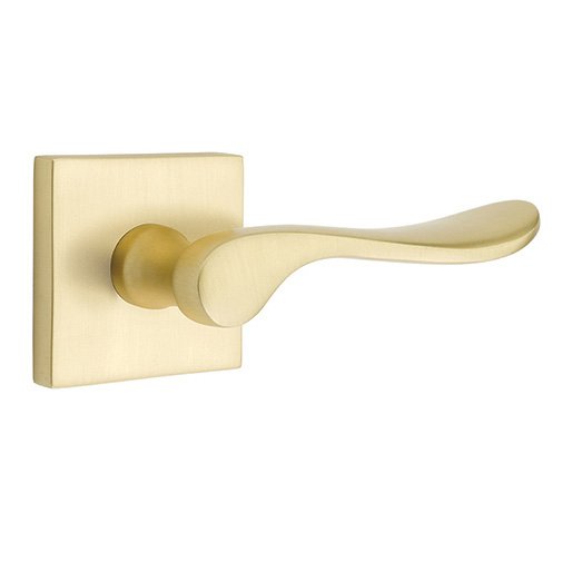 Emtek Luzern Lever With Square Rosette in Satin Brass finish