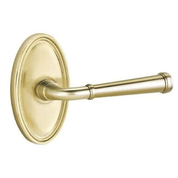 Emtek Merrimack Lever With Oval Rosette in Satin Brass finish