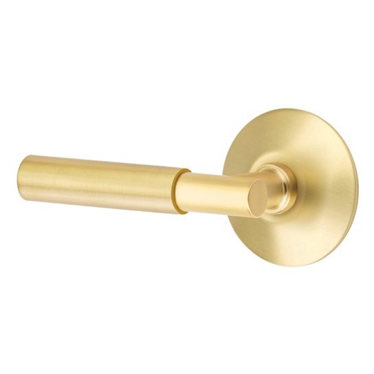 Emtek Myles Lever With Modern Rosette in Satin Brass finish