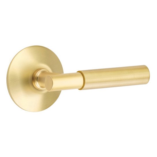 Emtek Myles Lever With Modern Rosette in Satin Brass finish