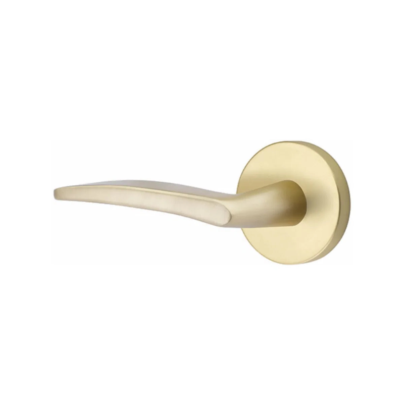 Emtek Poseidon Lever With Disk Rosette in Satin Brass finish