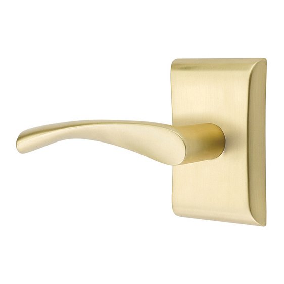 Emtek Triton Lever With Neos Rosette in Satin Brass finish