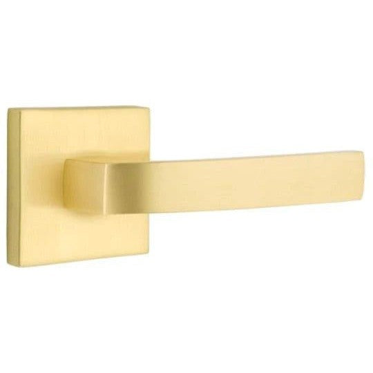 Emtek Breslin Lever With Square Rosette in Satin Brass finish