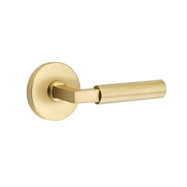 Emtek Hercules Lever With Disk Rosette in Satin Brass finish