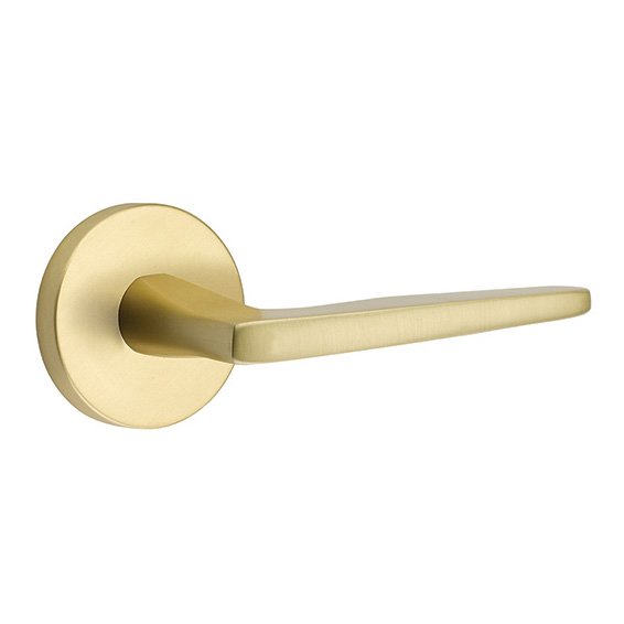 Emtek Hermes Lever With Disk Rosette in Satin Brass finish