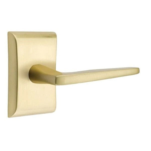 Emtek Hermes Lever With Neos Rosette in Satin Brass finish