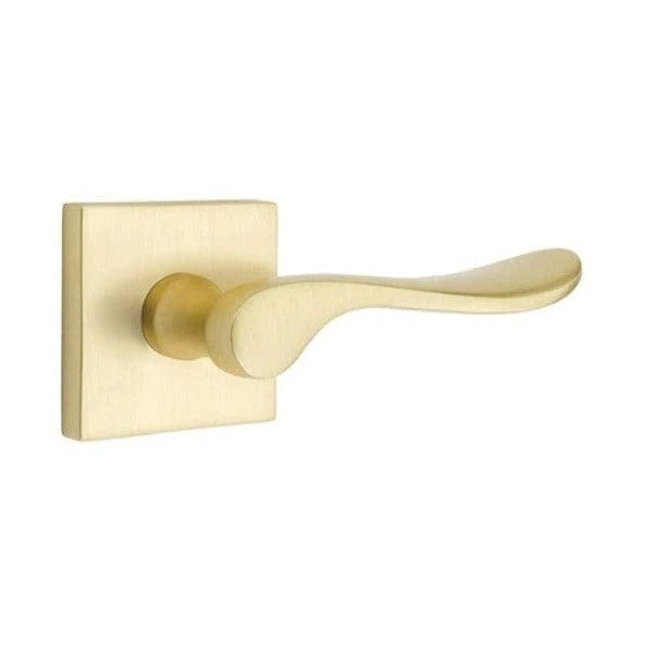 Emtek Luzern Lever With Square Rosette in Satin Brass finish