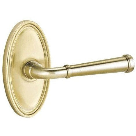 Emtek Merrimack Lever With Oval Rosette in Satin Brass finish