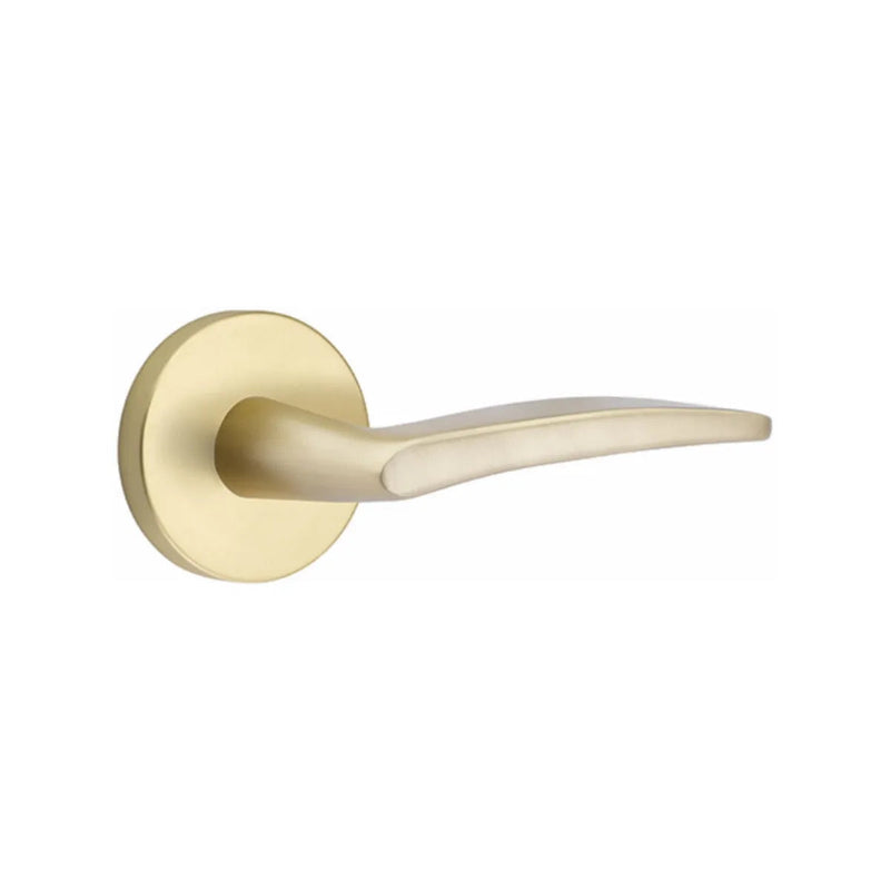 Emtek Poseidon Lever With Disk Rosette in Satin Brass finish