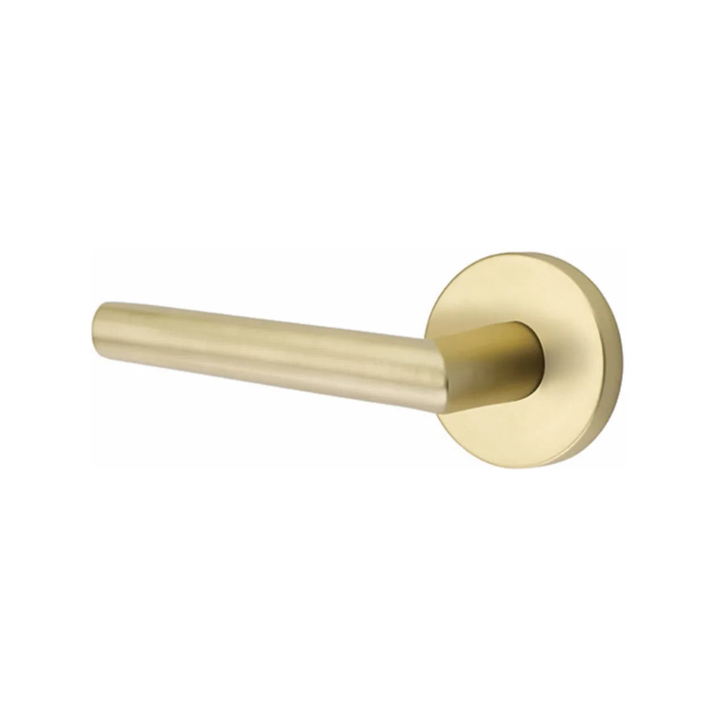 Emtek Stuttgart Lever With Disk Rosette in Satin Brass finish