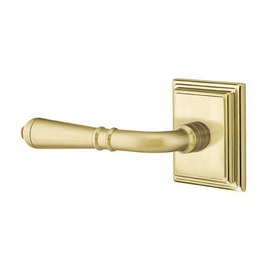 Emtek Turino Lever With Wilshire Rosette in Satin Brass finish