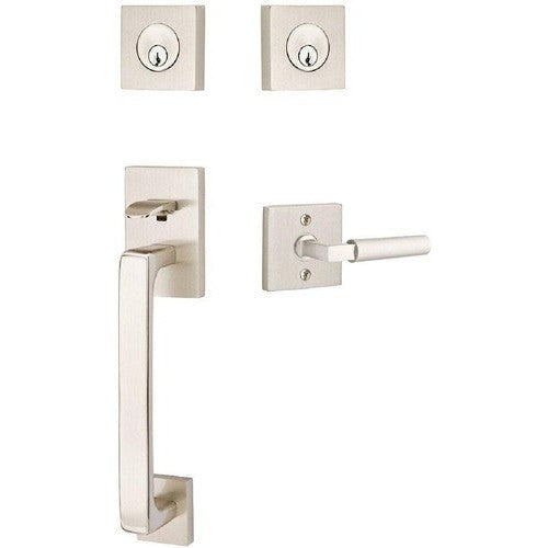 Emtek Baden Entrance Handleset With Hercules Lever in Satin Nickel finish