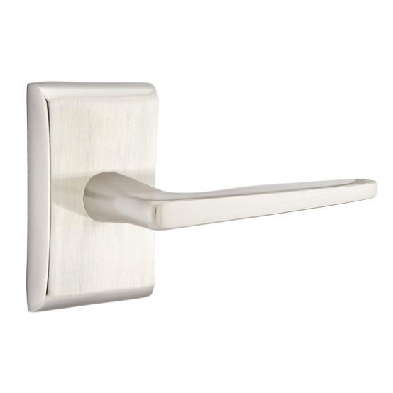 Emtek Hermes Lever With Neos Rosette in Satin Nickel finish