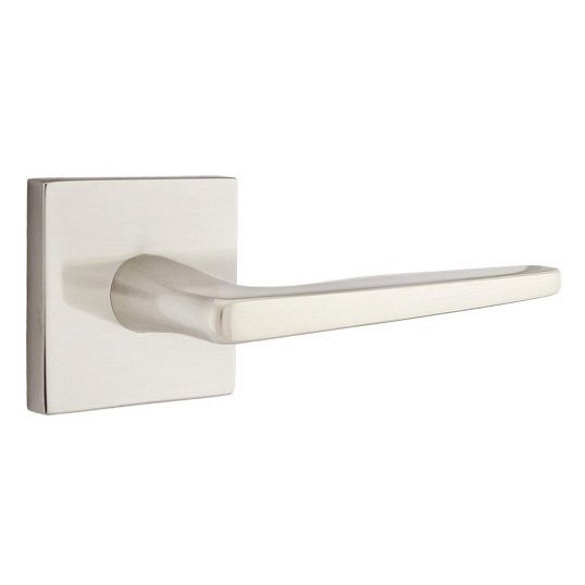 Emtek Hermes Lever With Square Rosette in Satin Nickel finish