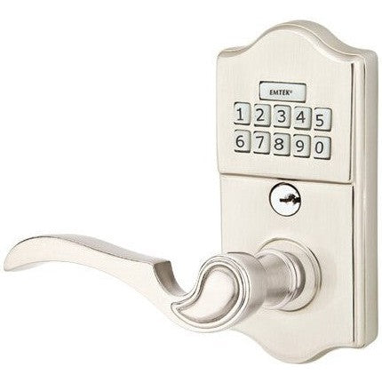 Emtek Classic Electronic Keypad Leverset with Coventry Lever in Satin Nickel finish