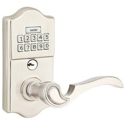 Emtek Classic Electronic Keypad Leverset with Coventry Lever in Satin Nickel finish