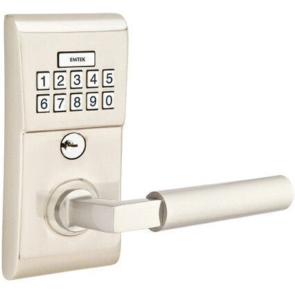 Emtek Modern Electronic Keypad Leverset with Hercules Lever in Satin Nickel finish