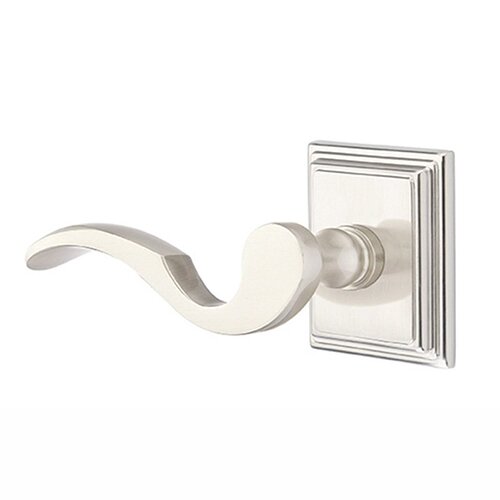 Emtek Cortina Lever With Wilshire Rosette in Satin Nickel finish