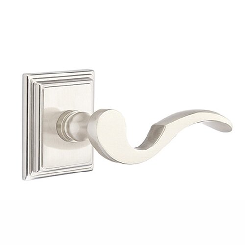 Emtek Cortina Lever With Wilshire Rosette in Satin Nickel finish