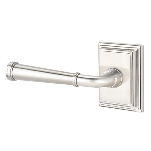 Emtek Merrimack Lever With Wilshire Rosette in Satin Nickel finish