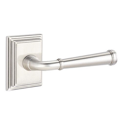 Emtek Merrimack Lever With Wilshire Rosette in Satin Nickel finish