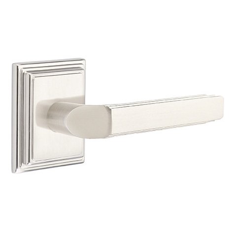 Emtek Milano Lever With Wilshire Rosette in Satin Nickel finish