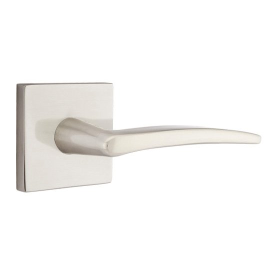 Emtek Poseidon Lever With Square Rosette in Satin Nickel finish