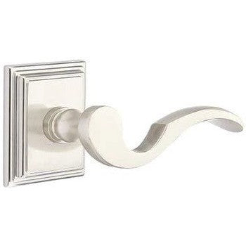 Emtek Cortina Lever With Wilshire Rosette in Satin Nickel finish