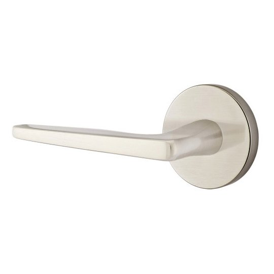 Emtek Hermes Lever With Disk Rosette in Satin Nickel finish