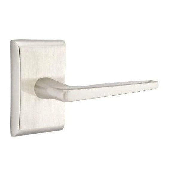 Emtek Hermes Lever With Neos Rosette in Satin Nickel finish