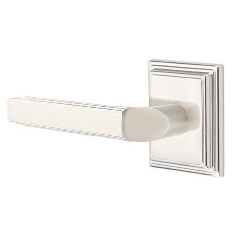 Emtek Milano Lever With Wilshire Rosette in Satin Nickel finish