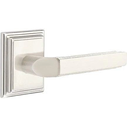 Emtek Milano Lever With Wilshire Rosette in Satin Nickel finish