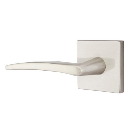 Emtek Poseidon Lever With Square Rosette in Satin Nickel finish