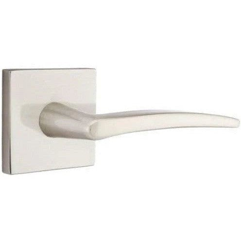 Emtek Poseidon Lever With Square Rosette in Satin Nickel finish