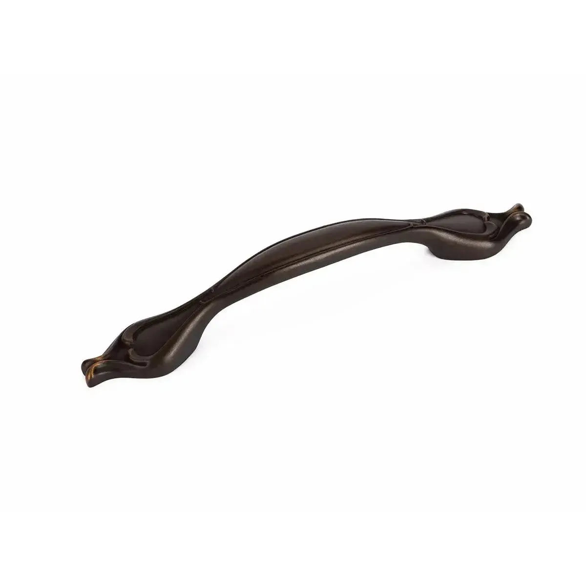 The Schaub French Farm Cabinet Pull in Ancient Bronze finish.
