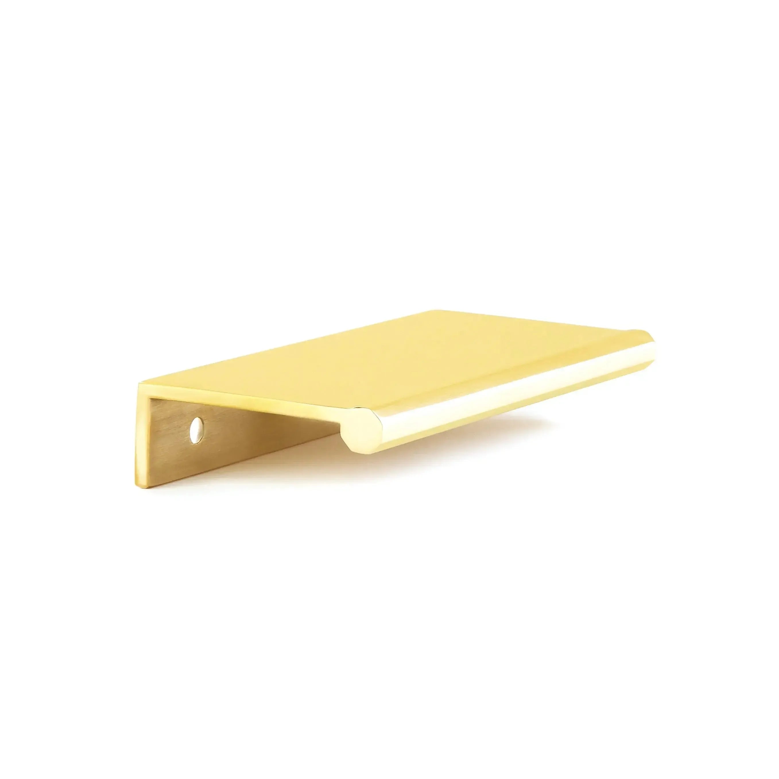 Schaub Baker Cabinet Edge Pull in Unlacquered Brass finish