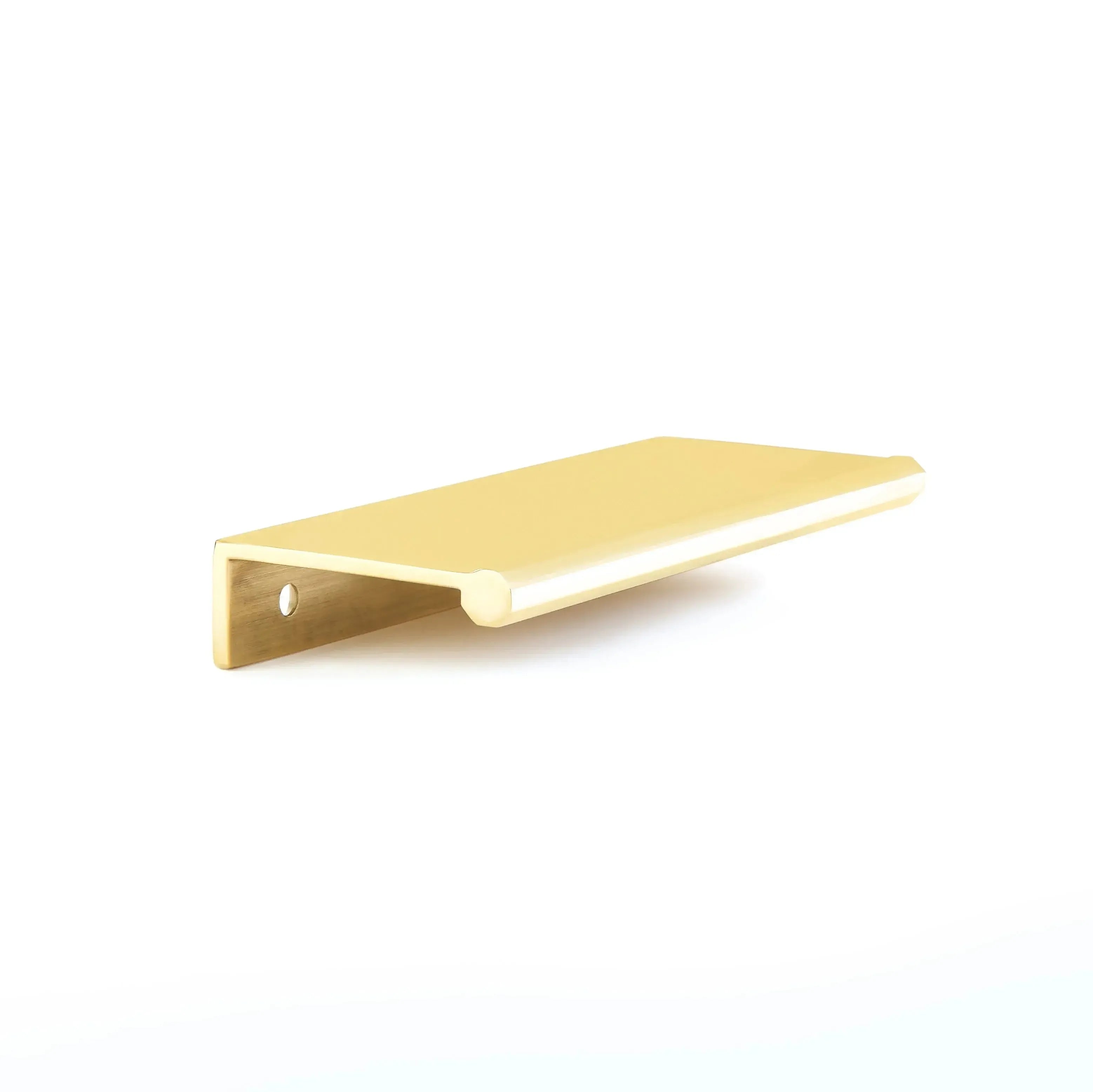 Schaub Baker Cabinet Edge Pull in Unlacquered Brass finish