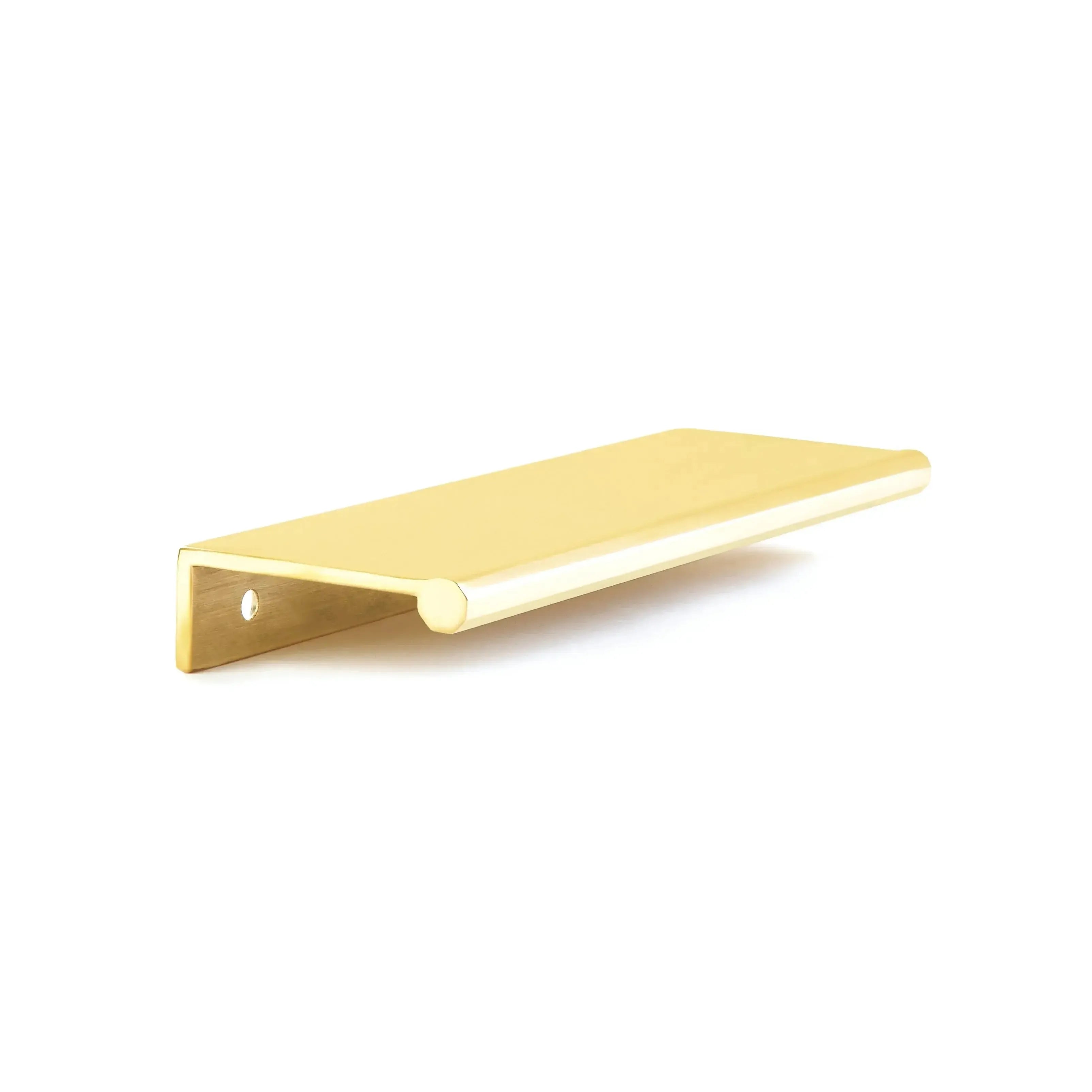 Schaub Baker Cabinet Edge Pull in Unlacquered Brass finish