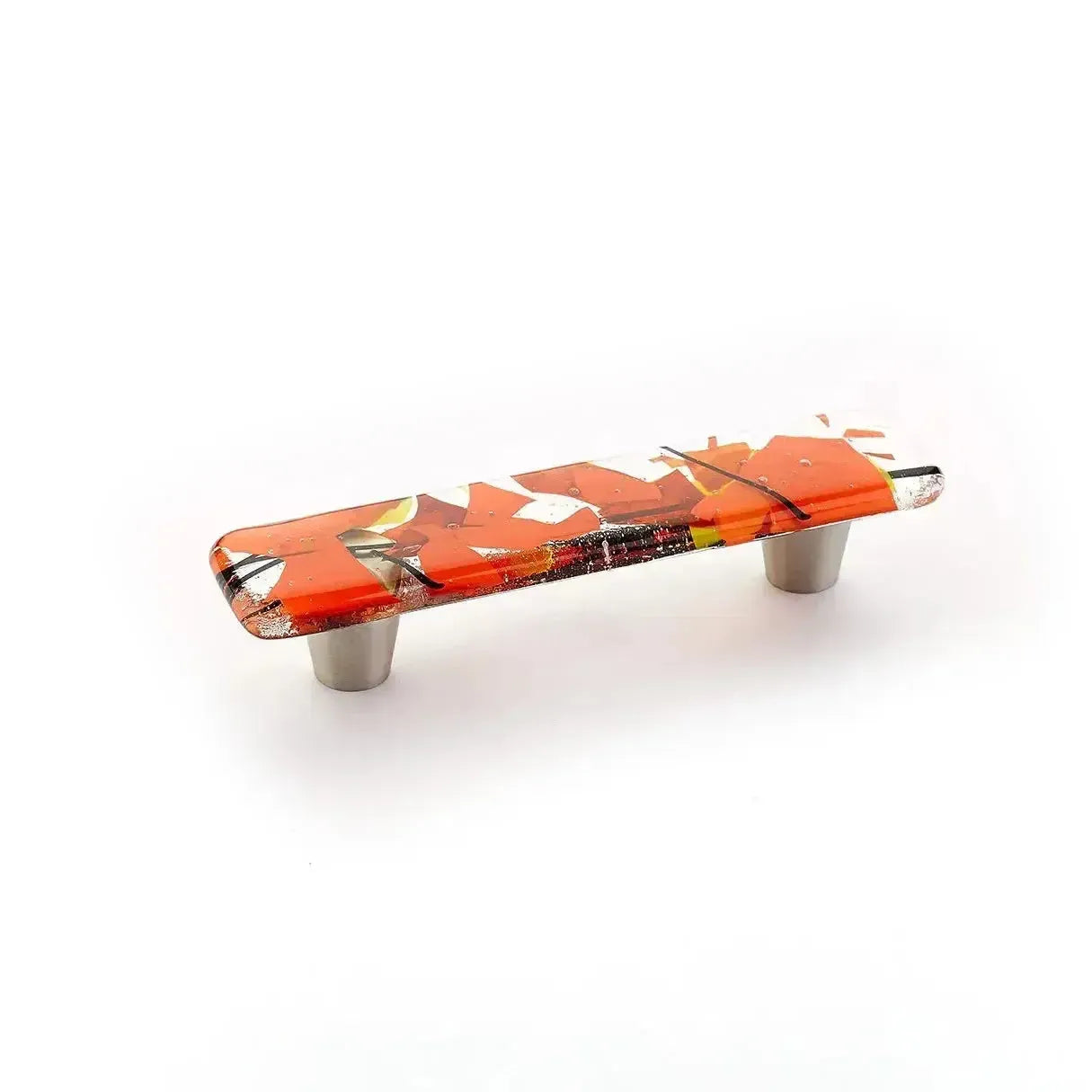 Schaub Ice Cabinet Pull in Confetti Orange finish