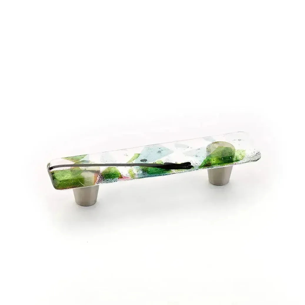 Schaub Ice Cabinet Pull in Confetti Turquoise finish